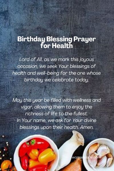 Birthday Blessing Prayer for Health