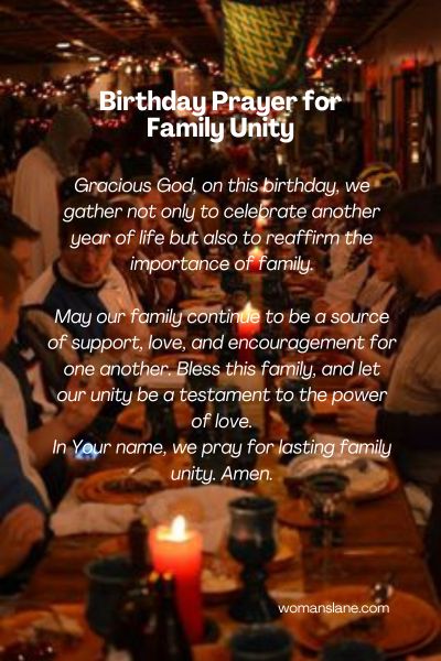 Birthday Prayer for Family Unity