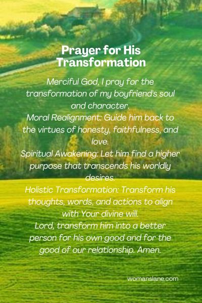 Prayer for His Transformation