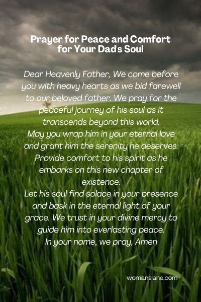Prayer for Peace and Comfort for Your Dad's Soul