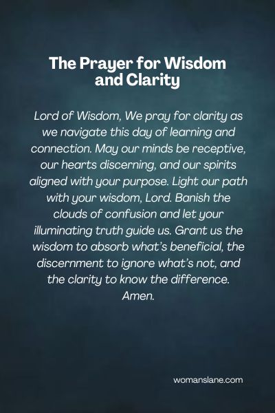 The Prayer for Wisdom and Clarity